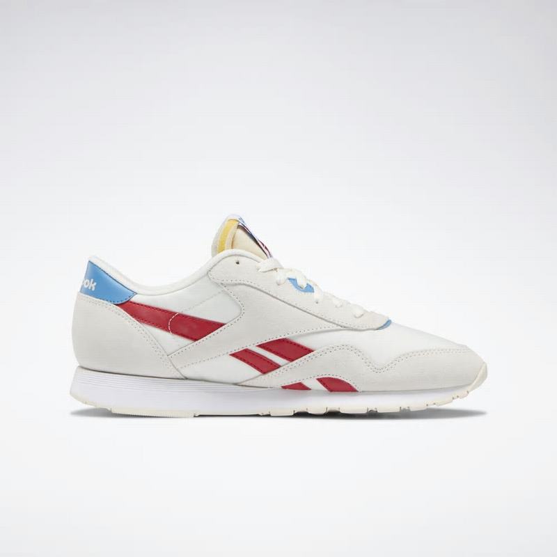 Tenisi Reebok Classic Nylon Barbati Rosii/Albastri/Albi Romania NJ1051XE